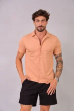 Camisa Duna Masculina Slim Canelada