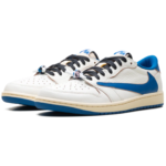 Tênis Nike Air Jordan 1 Retro Low OG SP x Fragment Design x Travis Scott "Sail Military Blue" - DM7866-104 - Imagem 2